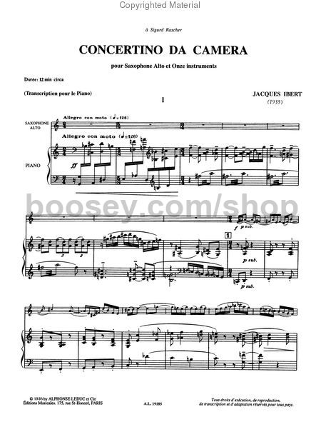 ibert concertino da camera saxophone