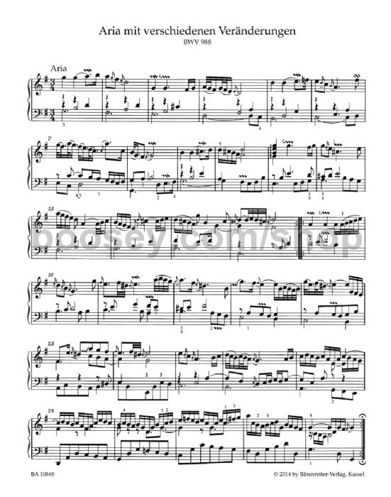bach johann sebastian goldberg variations bwv 988 for piano with bach goldberg variations sheet music