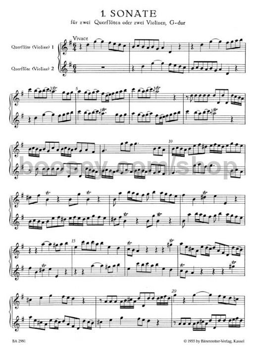 georg philipp telemann six canonic sonatas for two violins or two suite in a minor telemann flute sheet music
