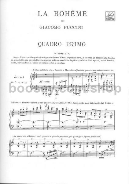 giacomo puccini la boheme vocal score softcover puccini opera la boheme sheet music