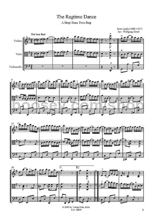 scott joplin ragtime dance violin viola cello the ragtime dance sheet music