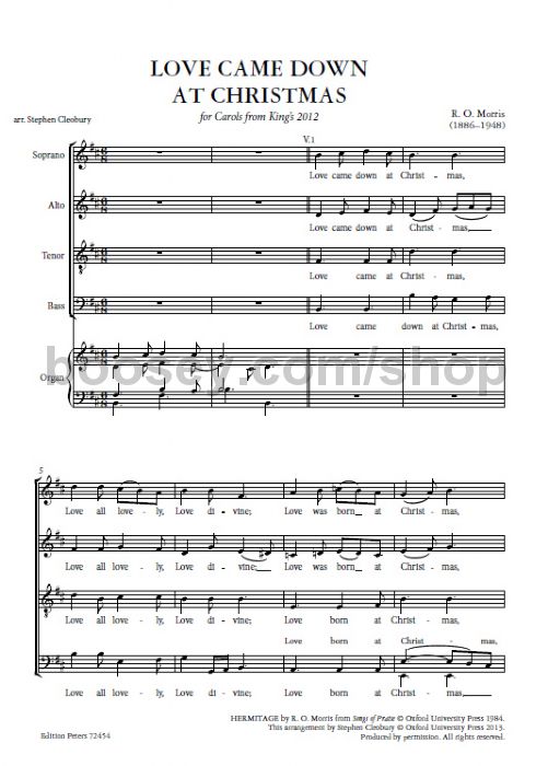 morris ro love came down at christmas satb organ love came down at christmas sheet music