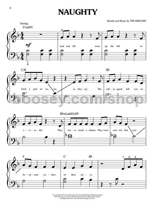 minchin tim matilda the musical big note piano selections matilda quiet sheet music