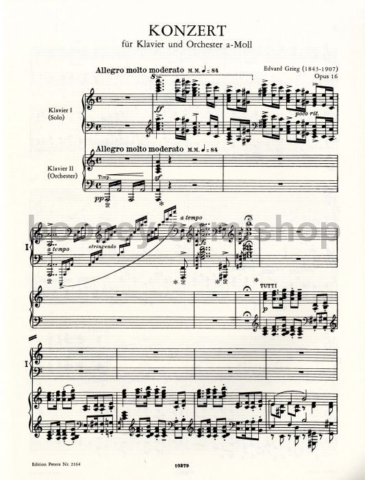 edvard grieg concerto in a minor op 16 2 pianos 4 hands grieg piano concerto in a minor sheet music