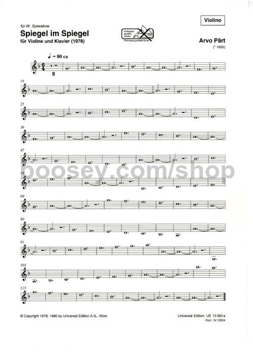 arvo part spiegel im spiegel violin piano arvo part fratres violin sheet music