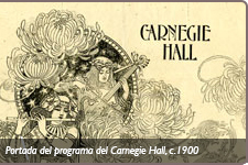 Portada del programa del Carnegie Hall, c.1900