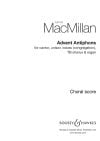 MacMillan, James: Advent Antiphons - Choral Score