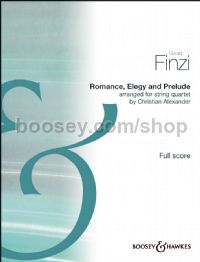 Romance, Elegy, Prelude for string quartet (score)