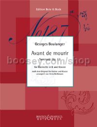 Avant de mourir (Clarinet & Piano)