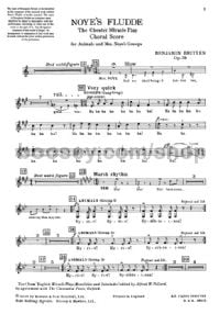 Noye's Fludde Choral Score