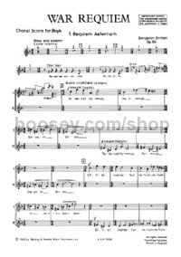 War Requiem choral score (boys' choir)