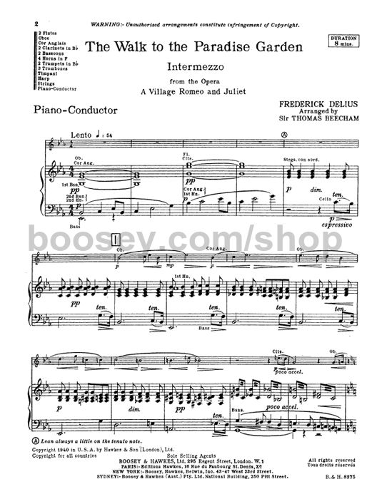 The Walk To The Paradise Garden By Frederick Delius