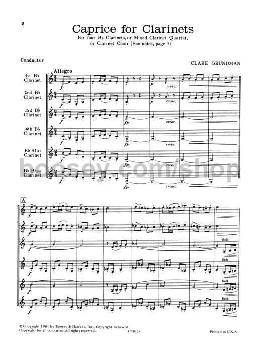 Clare Grundman Caprice for