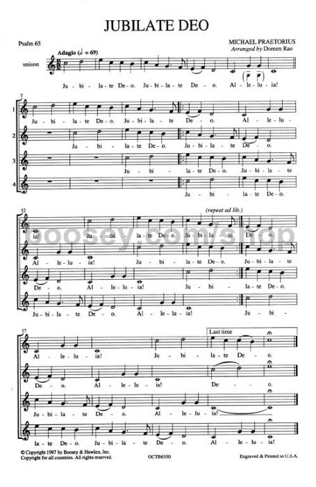 Jubilate Deo - Michael Praetorius Sheet music for Tenor, Bass voice  (Choral)