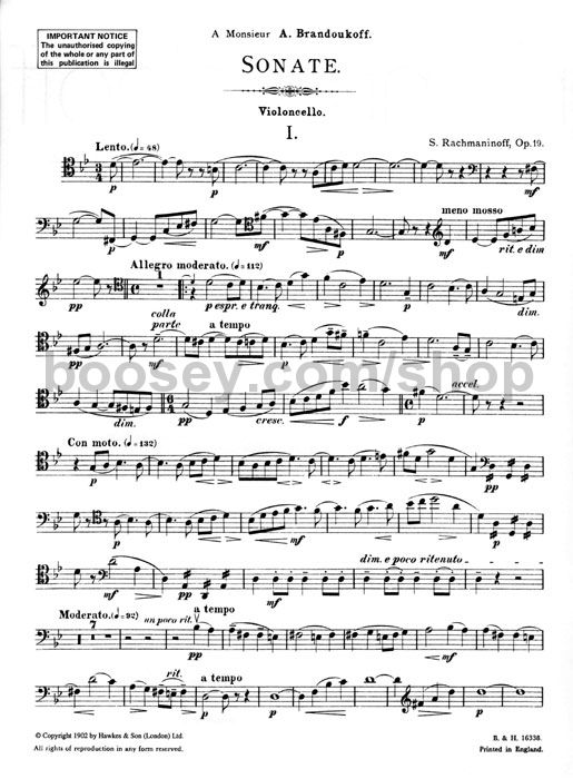 Siciliana, Op. 19 sheet music for cello and piano