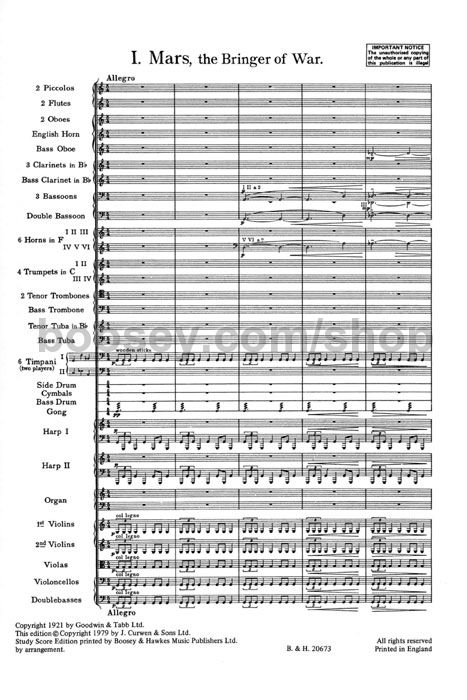 Gustav Holst - The Planets (Hawkes Pocket Score - HPS 22)