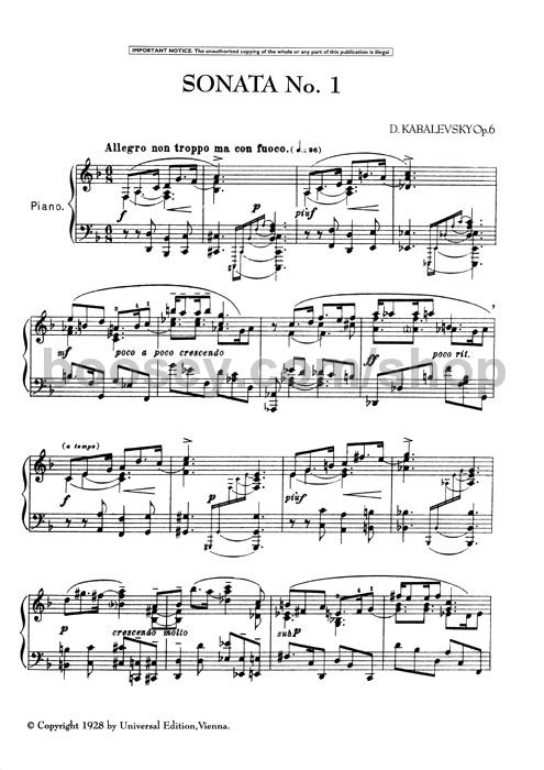 Kabalevsky, D. ／Piano Sonatas Op.6,45,46