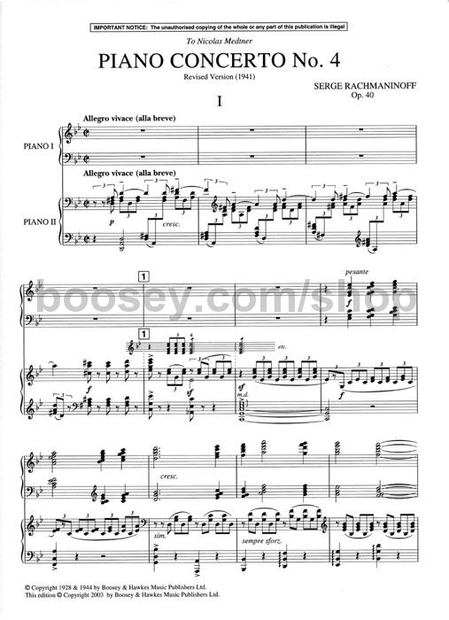 Sergei Rachmaninoff - Piano 4 (1926 rev 1941) Pianos, 4 Hands)