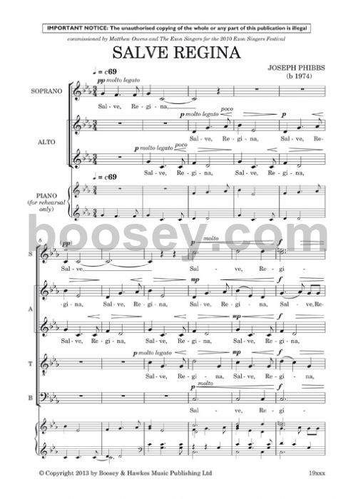 Joseph Phibbs Salve Regina Ssaattb A Cappella