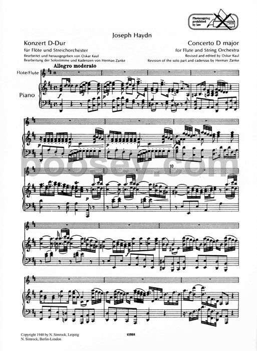 Franz Joseph Haydn Flute Concerto in D Hob VII/D1