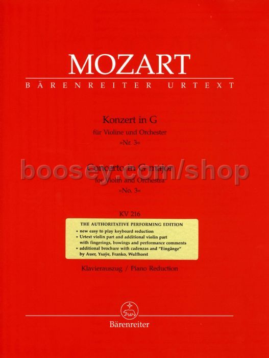 Wolfgang Amadeus Mozart Violin Concerto No.3 in G major K216 (Violin