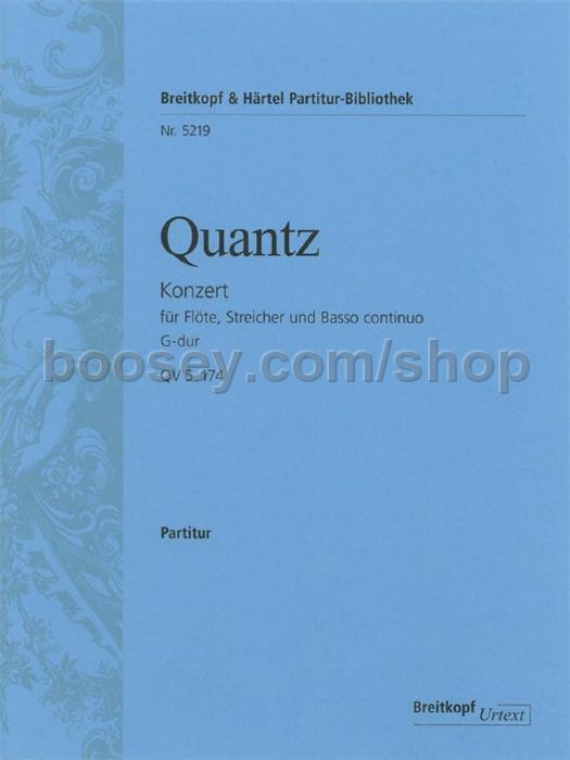 Quantz, Johann Joachim Flute Concerto in G major, QV 5174 (score)