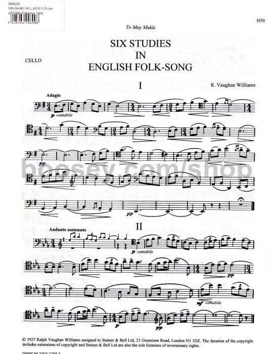 Ralph Vaughan Williams Studies (6) in English Folksong (original