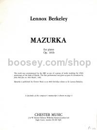 Mazurka Op 10 for Piano