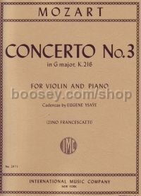 Concerto No3 Gmaj (Violin & Piano)