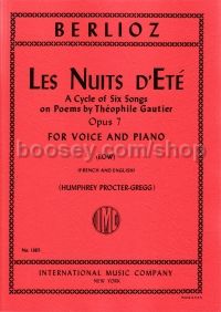 Les nuits d’été Op. 7 Low Voice (French/English)