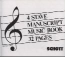 Schott 4 Stave 32 Page Music Manuscript Book