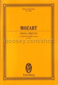 Missa Brevis, K 194 (Soli, SATB & Orchestra) (Study Score)
