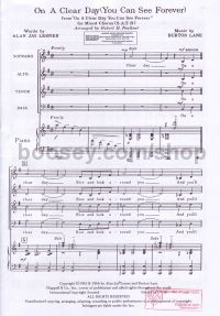 On A Clear Day (you Can See Forever) SATB 