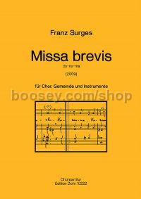 Missa Brevis - choir, flute, violin, organ & double bass (score)