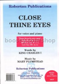Close Thine Eyes  (High/Med/Low keys)
