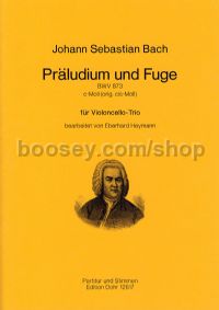 Prelude and Fugue in C minor BWV873 - 3 cellos (score & parts)