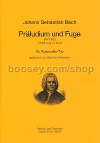 Prelude and Fugue in E minor BWV883 - 3 cellos (score & parts)