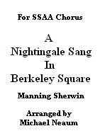 Nightingale sang in Berkeley Square SSAA