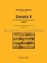 Sonata X in E minor - flute, violin & basso continuo (score & parts)