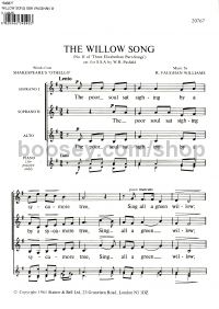 Willow Song (from "Three Elizabethan Partsongs") SSA