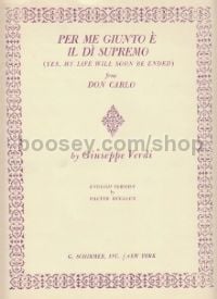 Per Me Giunto E Il Di Supremo from "Don Carlos" (Baritone & Piano)