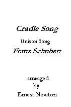 Cradle Song Unison 