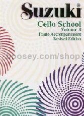 Suzuki Cello School vol.8 Piano Accompaniments Revised