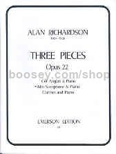 3 Pieces Op. 22 for Alto Saxophone & Piano