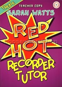 Red Hot Treble Recorder Tutor Teacher Book & CD