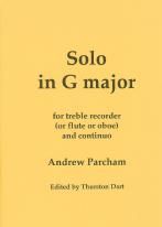 Solo in G Major (treble recorder, flute or oboe & piano)