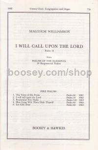 I Will Call Upon the Lord (Choral unison & Organ)