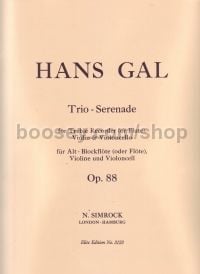 Trio Serenade Op. 88 Rec/ Violin /cello Score & Parts