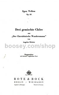 Choruses from Der cherubinische Wandersmann Op. 43 (SATB) (Choral Score) (German, English)