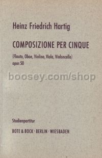 Composizione per cinque Op. 50 (1967) (Flute, Oboe, String Trio) (Study Score)